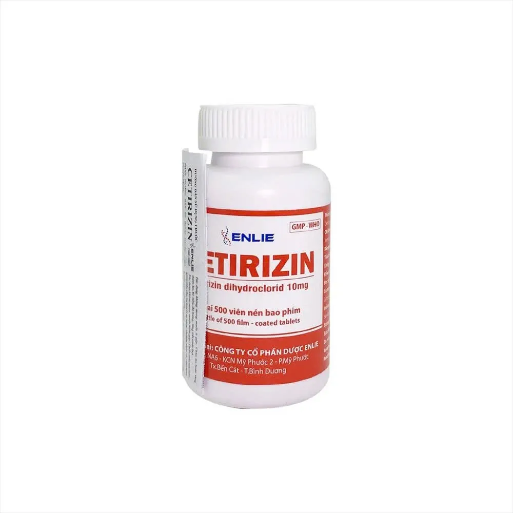 Cetirizin 10mg đỏ Enlie (C/500v) – Giảm nhanh triệu chứng dị ứng nhẹ nhàng & an toàn